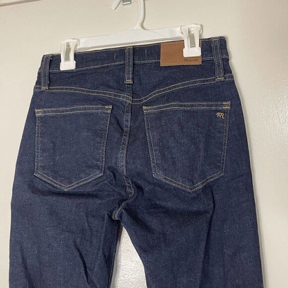 MADEWELL 10" High-Rise Skinny Jeans in Lucille Wash Dark blue denim size 25S - Picture 5 of 8